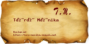 Törő Mónika névjegykártya